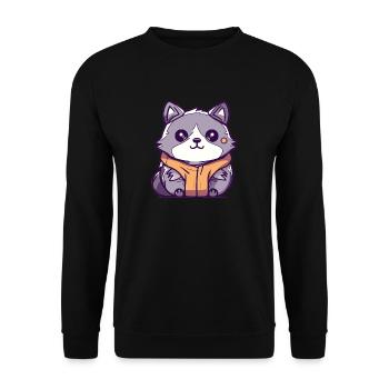 Raton laveur - Style Kawaii - Sweat-shirt Unisexe - noir - Devant - Alina (178cm) & Michal (187cm)