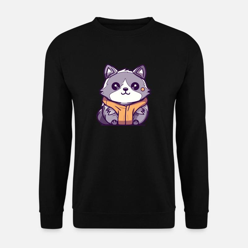 Raton laveur - Style Kawaii - Sweat-shirt Unisexe - noir