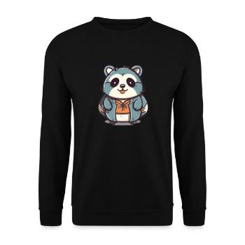 Raton laveur - Style Kawaii - Sweat-shirt Unisexe - noir - Devant - Alina (178cm) & Michal (187cm)