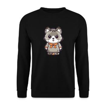 Raton laveur - Style Kawaii - Sweat-shirt Unisexe - noir - Devant - Alina (178cm) & Michal (187cm)
