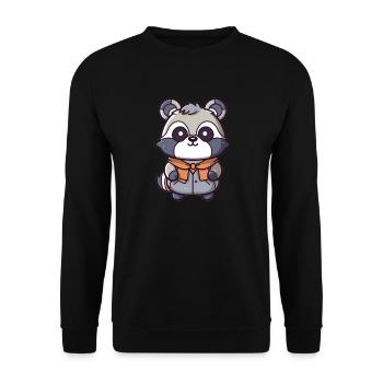 Raton laveur - Style Kawaii - Sweat-shirt Unisexe - noir - Devant - Alina (178cm) & Michal (187cm)
