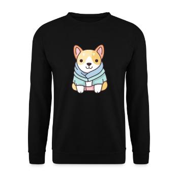 Chien - Style Kawaii - Sweat-shirt Unisexe - noir - Devant - Alina (178cm) & Michal (187cm)