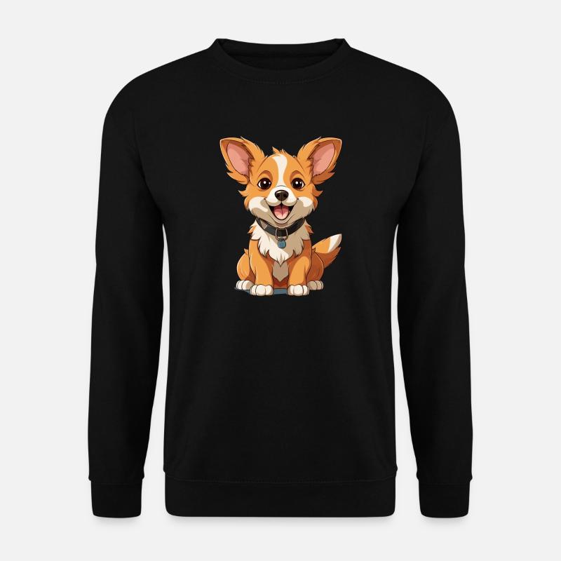 Hund - Kawaii Style - Unisex Pullover - Schwarz