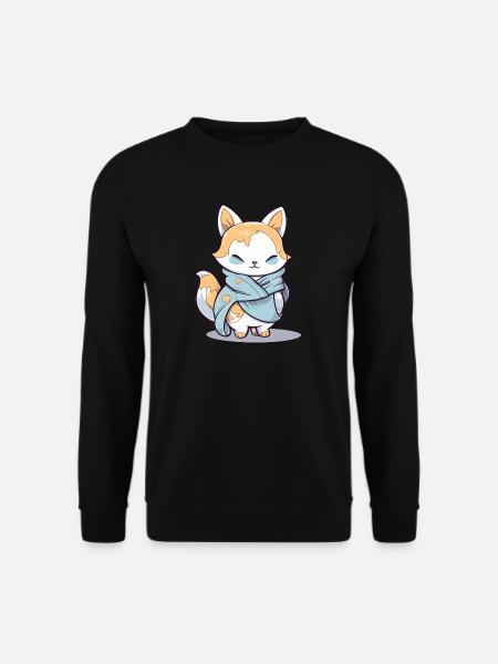 Fox - Kawaii Style - Unisex Sweatshirt - black