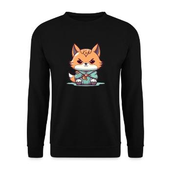 Fuchs - Kawaii Style - Unisex Pullover - Schwarz - Vorne - Alina (178cm) & Michal (187cm)