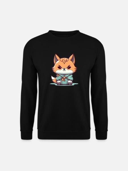 Renard - Style Kawaii - Sweat-shirt Unisexe - noir