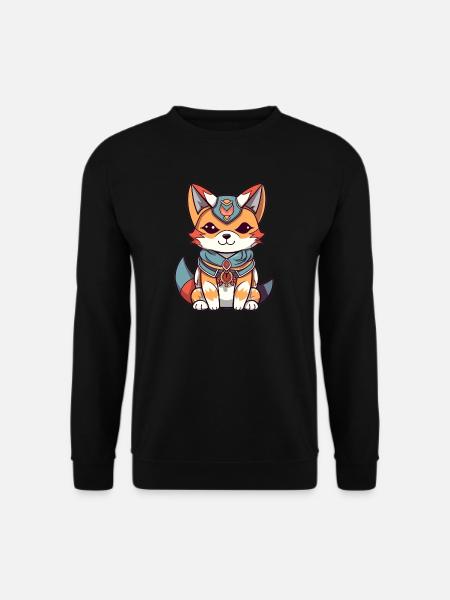 Fox - Kawaii Style - Unisex Sweatshirt - black