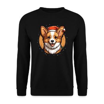 Dog Christmas Design - Kawaii Style - Unisex Sweatshirt - black - Front - Alina (178cm) & Michal (187cm)
