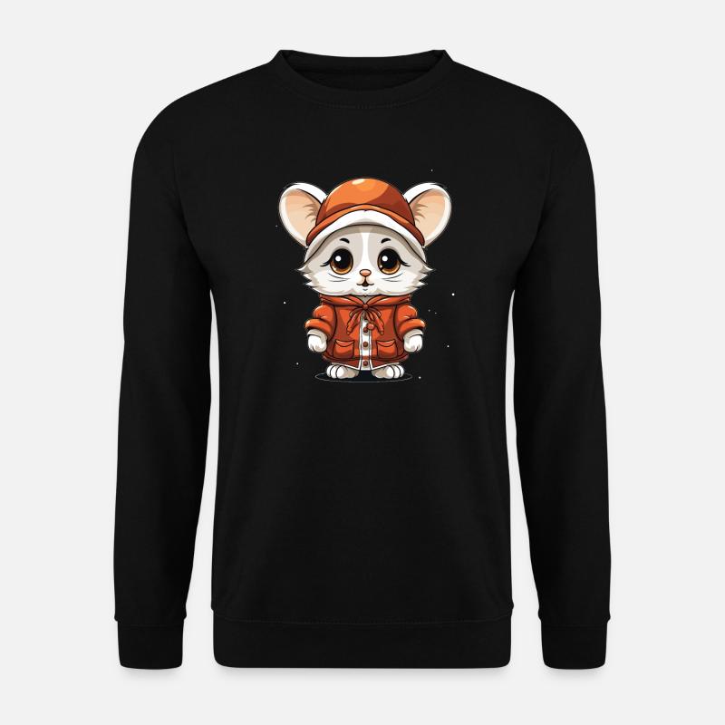 Mouse Christmas Design - Kawaii Style - Unisex Sweatshirt - black