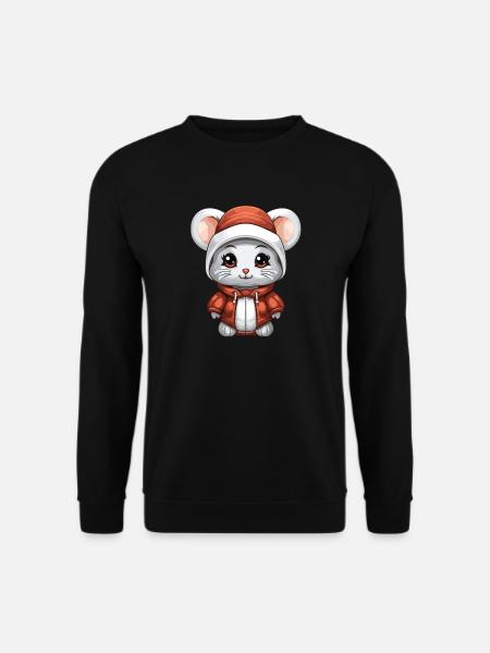 Mouse Christmas Design - Kawaii Style - Unisex Sweatshirt - black