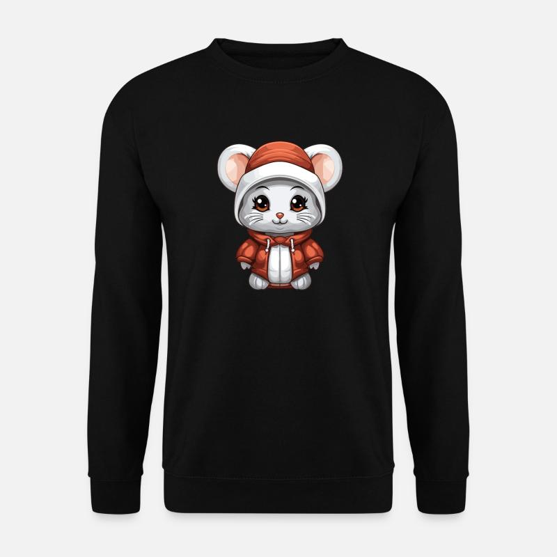 Mouse Christmas Design - Kawaii Style - Unisex Sweatshirt - black