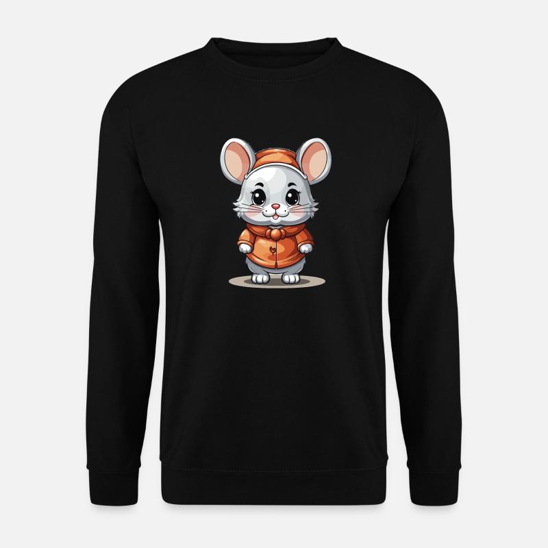 Maus Weihnachts Design - Kawaii Style - Unisex Pullover - Schwarz