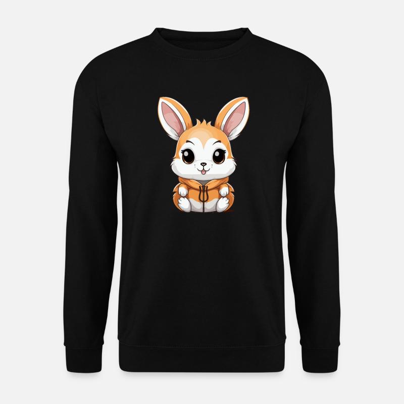 Hase - Kawaii Style - Unisex Pullover - Schwarz