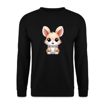Lapin - Style Kawaii - Sweat-shirt Unisexe - noir - Devant - Alina (178cm) & Michal (187cm)