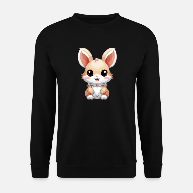 Hase - Kawaii Style - Unisex Pullover - Schwarz