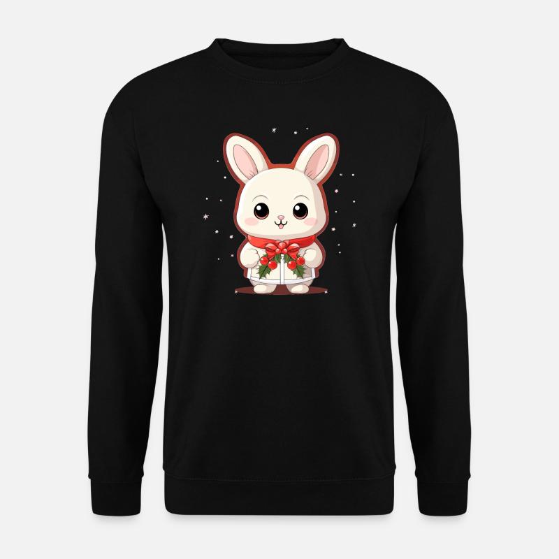 Bunny Christmas Design - Kawaii Style - Unisex Sweatshirt - black