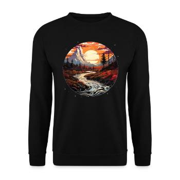 Landscape - Illustration - Unisex Sweatshirt - black - Front - Alina (178cm) & Michal (187cm)