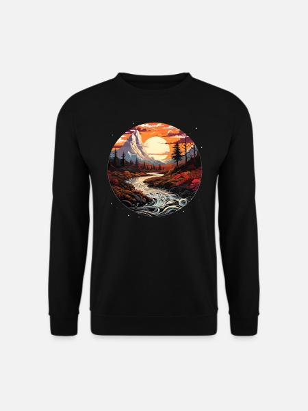 Landscape - Illustration - Unisex Sweatshirt - black