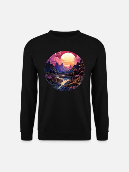 Landscape - Illustration - Unisex Sweatshirt - black