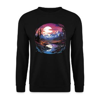 Landscape - Illustration - Unisex Sweatshirt - black - Front - Alina (178cm) & Michal (187cm)