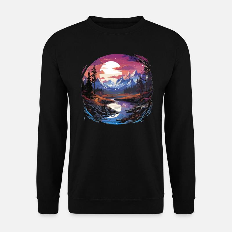 Landscape - Illustration - Unisex Sweatshirt - black