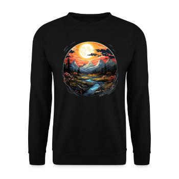 Landscape - Illustration - Unisex Sweatshirt - black - Front - Alina (178cm) & Michal (187cm)