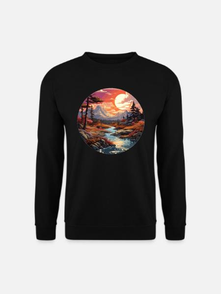 Landschaft - Illustration - Unisex Pullover - Schwarz