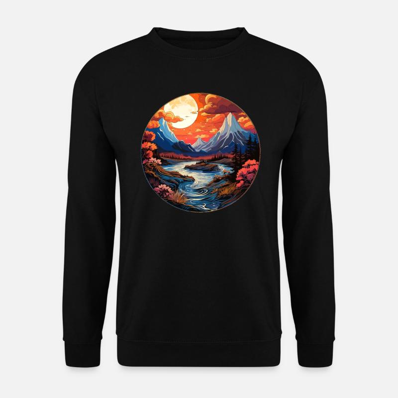 Landscape - Illustration - Unisex Sweatshirt - black