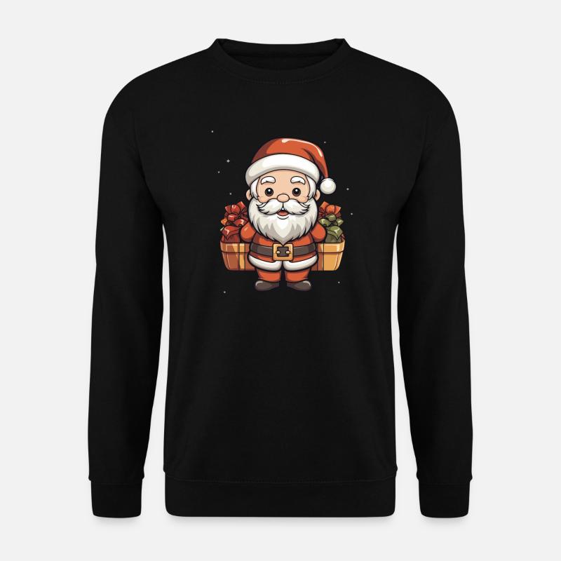 Santa Claus Design - Kawaii Style - Unisex Sweatshirt - black