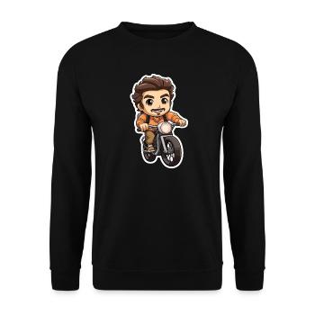 Cyclist Design - Kawaii Style - Unisex Sweatshirt - black - Front - Alina (178cm) & Michal (187cm)
