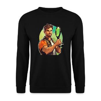 Joueur de tennis - Illustration - Sweat-shirt Unisexe - noir - Devant - Alina (178cm) & Michal (187cm)