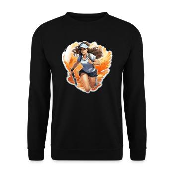 Joueur de tennis - illustration - Sweat-shirt Unisexe - noir - Devant - Alina (178cm) & Michal (187cm)