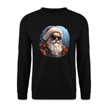 Père Noël - illustration - Sweat-shirt Unisexe - noir - Devant - Alina (178cm) & Michal (187cm)