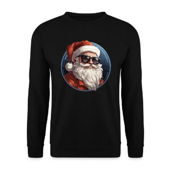 Père Noël - illustration - Sweat-shirt Unisexe - noir - Devant - Alina (178cm) & Michal (187cm)