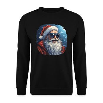 Père Noël - illustration - Sweat-shirt Unisexe - noir - Devant - Alina (178cm) & Michal (187cm)