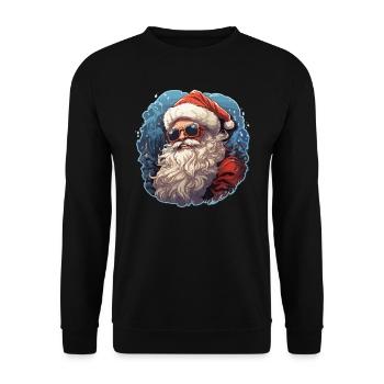 Weihnachtsmann - Illustration - Unisex Pullover - Schwarz - Vorne - Alina (178cm) & Michal (187cm)
