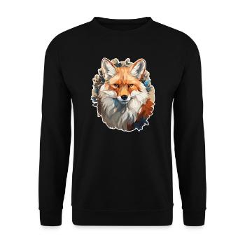 Fuchs - Illustration - Unisex Pullover - Schwarz - Vorne - Alina (178cm) & Michal (187cm)