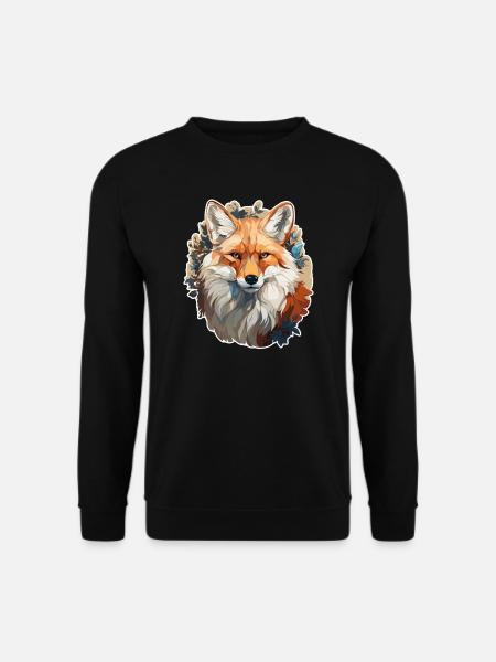 Fuchs - Illustration - Unisex Pullover - Schwarz