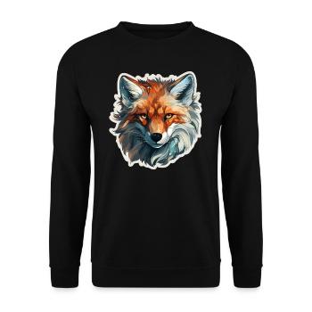 Fuchs - Illustration - Unisex Pullover - Schwarz - Vorne - Alina (178cm) & Michal (187cm)