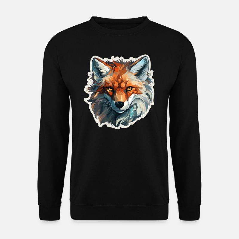 Fuchs - Illustration - Unisex Pullover - Schwarz