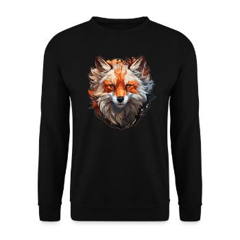 Fuchs - Illustration - Unisex Pullover - Schwarz - Vorne - Alina (178cm) & Michal (187cm)
