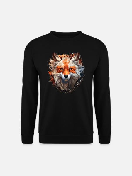 Fuchs - Illustration - Unisex Pullover - Schwarz