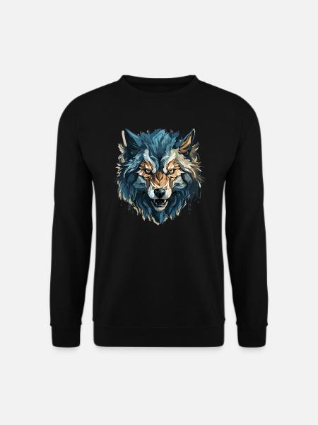 Wolf - Illustration - Unisex Sweatshirt - black