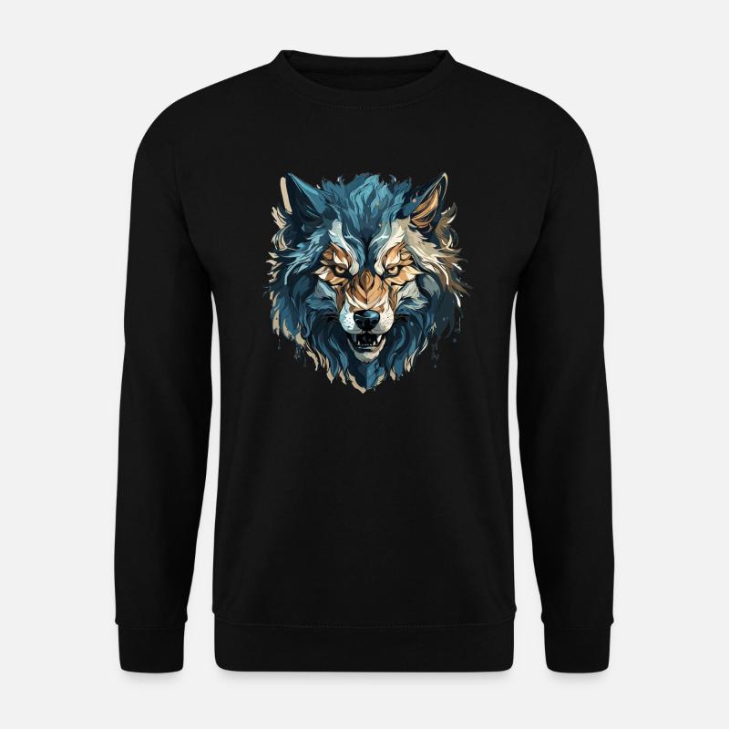 Wolf - Illustration - Unisex Sweatshirt - black