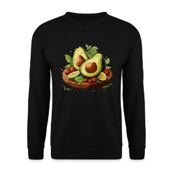 Avocado - Illustration - Unisex Sweatshirt - black - Front - Alina (178cm) & Michal (187cm)