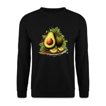 Avocado - Illustration - Unisex Sweatshirt - black - Front - Alina (178cm) & Michal (187cm)