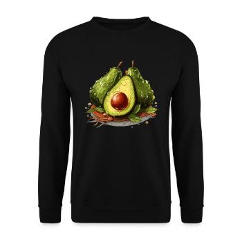 Avocado - Illustration - Unisex Sweatshirt - black - Front - Alina (178cm) & Michal (187cm)