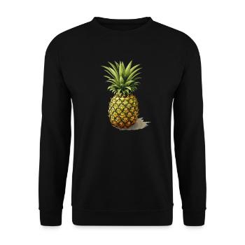 Ananas - Illustration - Unisex Pullover - Schwarz - Vorne - Alina (178cm) & Michal (187cm)