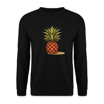 Ananas - Illustration - Unisex Pullover - Schwarz - Vorne - Alina (178cm) & Michal (187cm)