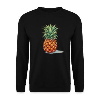 Ananas - Illustration - Unisex Pullover - Schwarz - Vorne - Alina (178cm) & Michal (187cm)
